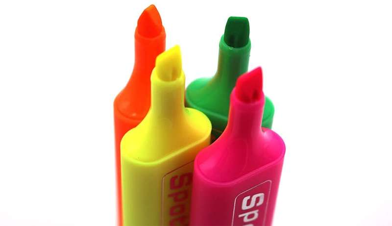 Highlighter Pens, Chisel Tip - PACK OF 8