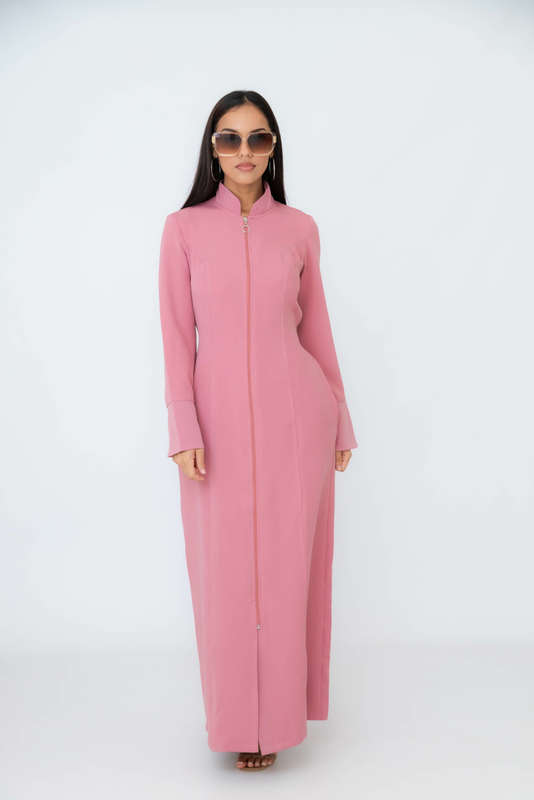 Daneen Long Zipp-Up Maxi Winter Cloak Abaya Dress With Pockets