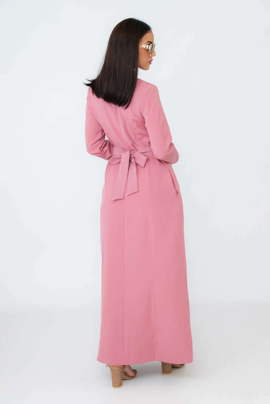 Daneen Long Zipp-Up Maxi Winter Cloak Abaya Dress With Pockets