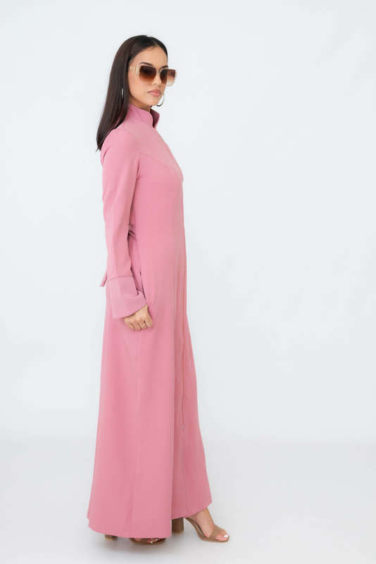 Daneen Long Zipp-Up Maxi Winter Cloak Abaya Dress With Pockets