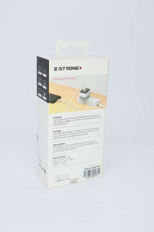 E-Strong ES-D26 Travel Dual USB Adaptor Series 4.0A  USB Type C Cable