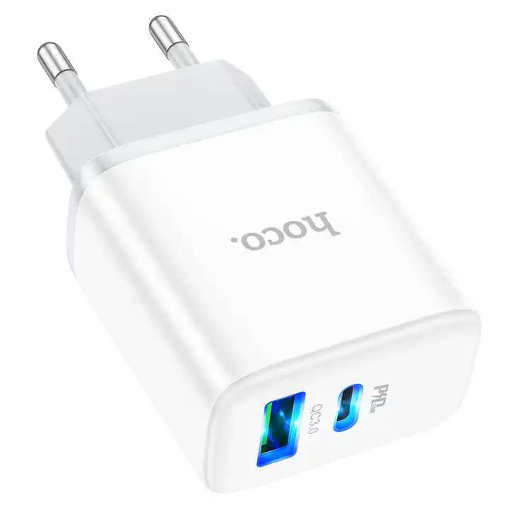 HOCO Dual Port PD20W+QC3.0 Charger Type-C & USB