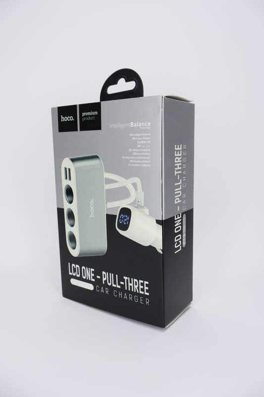 HOCO Dual USB Three Cigarette Lighter Ports With LCD Display Car Charger  Z13