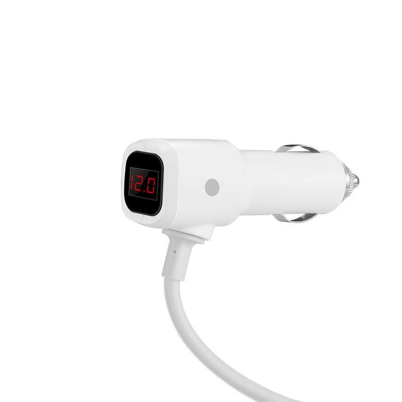 HOCO Dual USB Three Cigarette Lighter Ports With LCD Display Car Charger  Z13