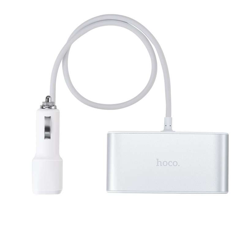 HOCO Dual USB Three Cigarette Lighter Ports With LCD Display Car Charger  Z13