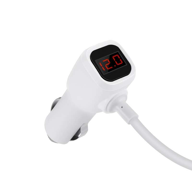 HOCO Dual USB Three Cigarette Lighter Ports With LCD Display Car Charger  Z13