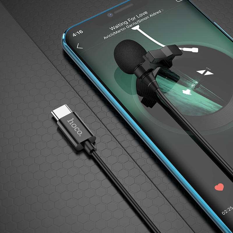 HOCO Microphone Hands Free Clip-on Mic Lavalier For Smartphone & PC Type C