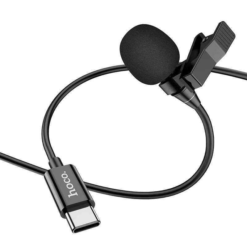 HOCO Microphone Hands Free Clip-on Mic Lavalier For Smartphone & PC Type C