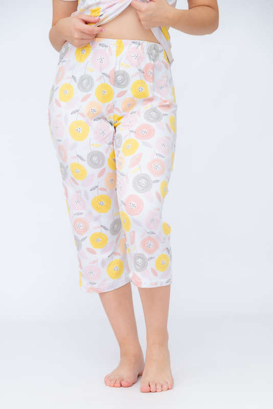 Ladies Printed 3/4 Pyjama Set