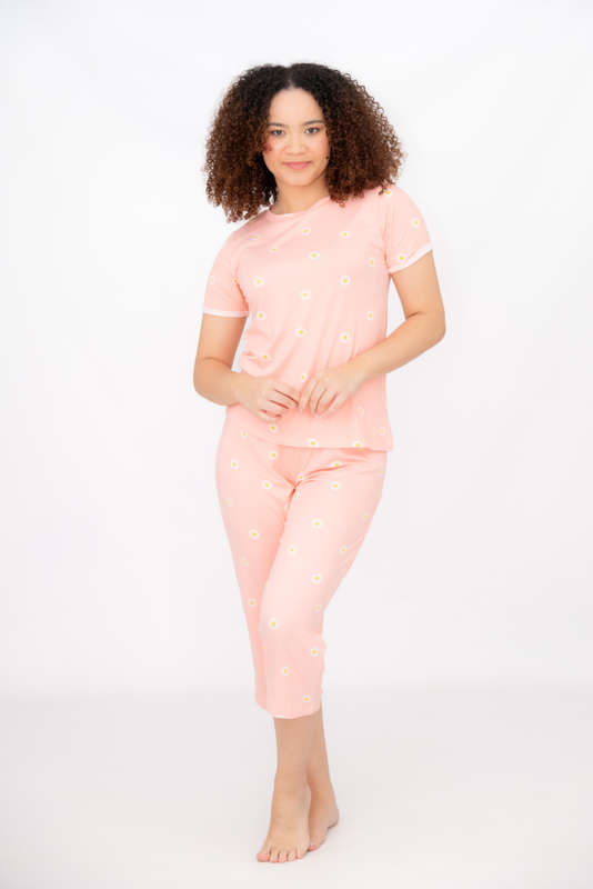 Ladies Printed 3/4 Pyjama Set