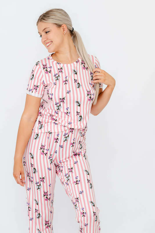 Ladies Printed Summer 3/4 Pyjama Set