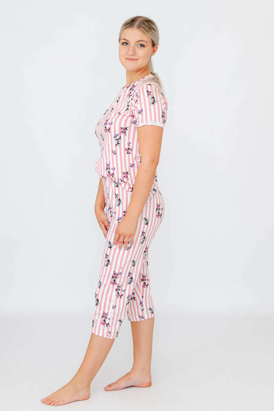 Ladies Printed Summer 3/4 Pyjama Set