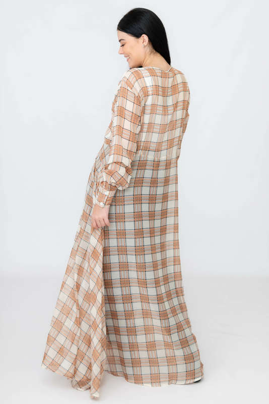 Nancy Modest Cover Up Gillet Dress Check