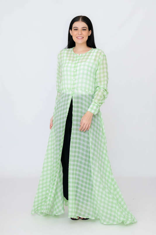 Nancy Modest Cover Up Gillet Dress Check