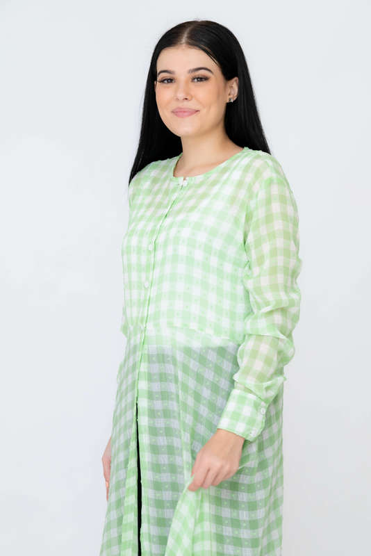Nancy Modest Cover Up Gillet Dress Check