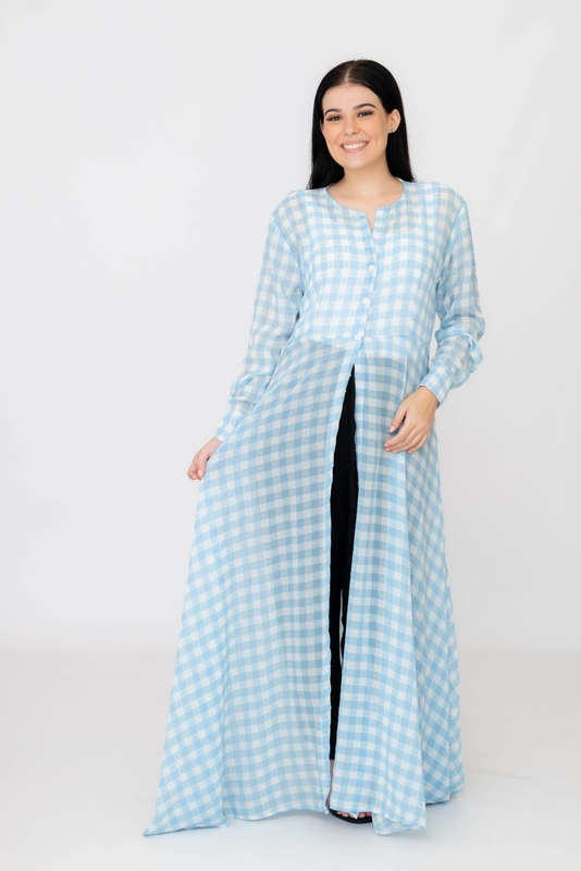 Nancy Modest Cover Up Gillet Dress Check