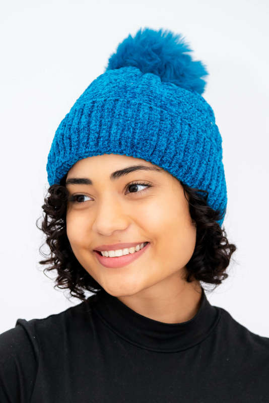 Women's Pom Pom Beanie Fleece Lined Winter Hat