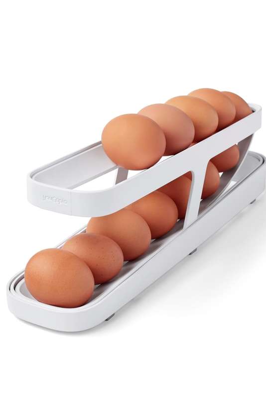 Auto Rolling Egg Holder For Refrigerator Storage Container