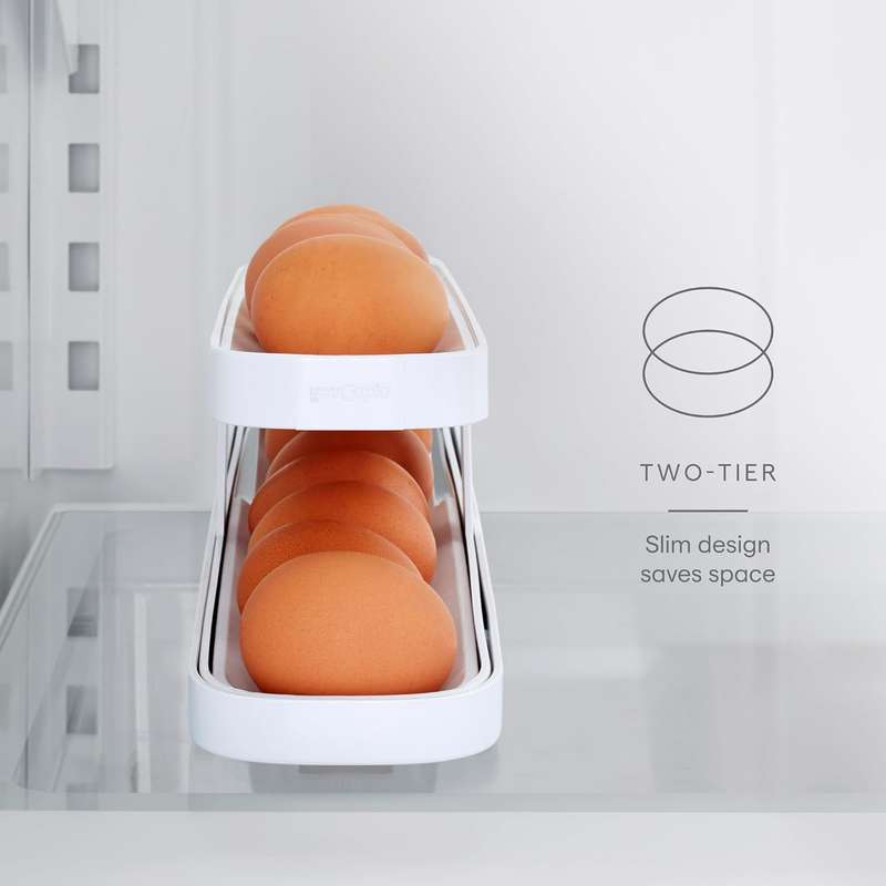 Auto Rolling Egg Holder For Refrigerator Storage Container