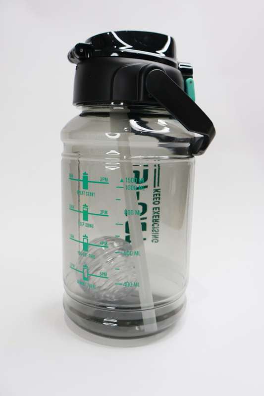 1500ml Gym Shaker Transparent Motivational Water Bottle