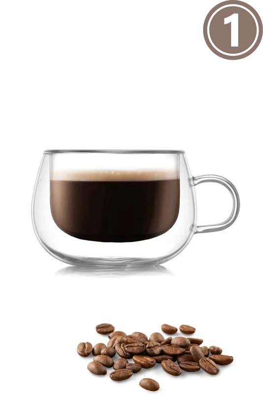 Senza 250ml Clear Double Wall Milk Coffee Tea Insulated Mug