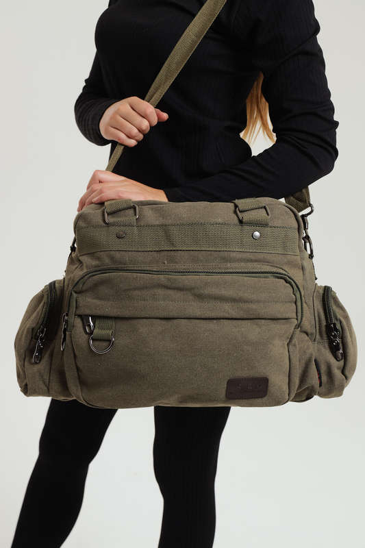 Senza Large Capacity Canvas Shoulder Weekend Travel Luggage Handbag Duffle Bag