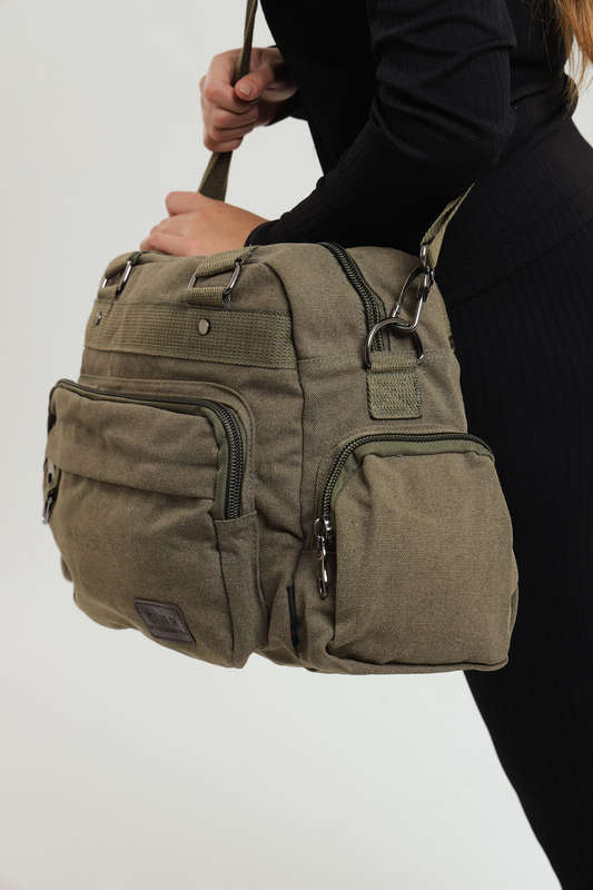 Senza Large Capacity Canvas Shoulder Weekend Travel Luggage Handbag Duffle Bag