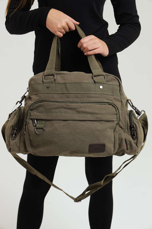 Senza Large Capacity Canvas Shoulder Weekend Travel Luggage Handbag Duffle Bag