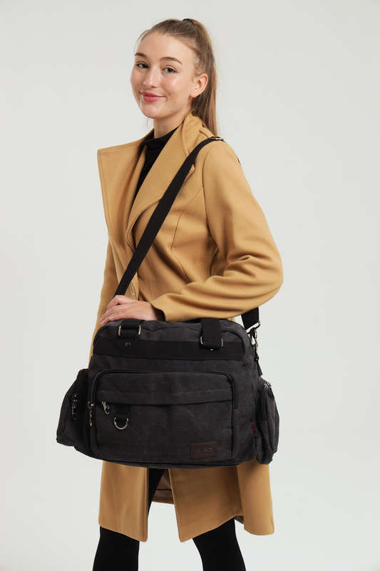 Senza Large Capacity Canvas Shoulder Weekend Travel Luggage Handbag Duffle Bag