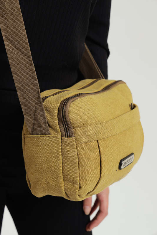 Unisex Multi Zipper Sling Shoulder Bag Crossbody Travel Messenger Bag