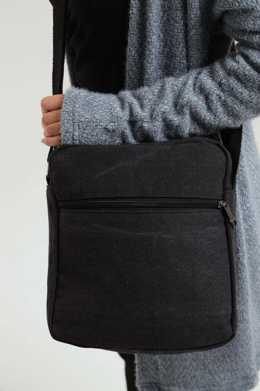 Unisex Multi Zipper Sling Shoulder Bag Crossbody Travel Messenger Bag Large