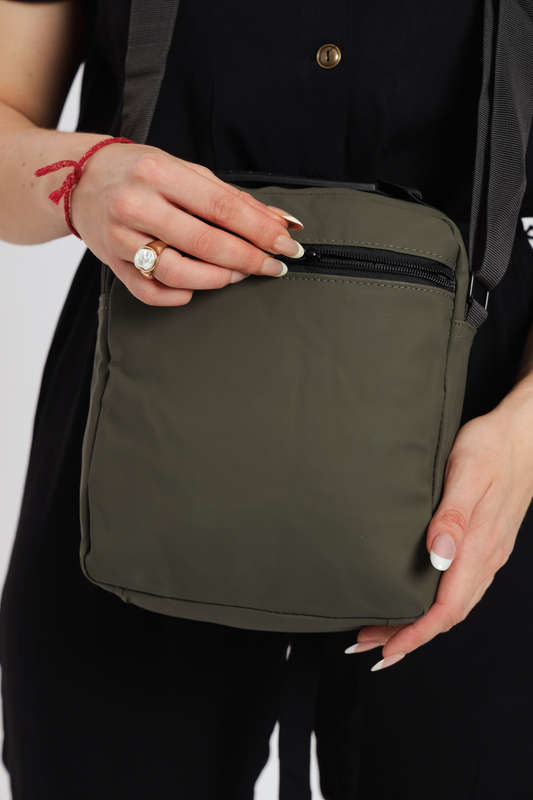 Unisex Multi Zipper Sling Shoulder Bag Crossbody Travel Messenger Bag
