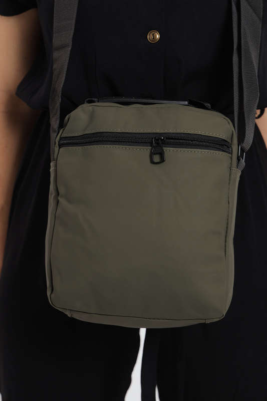 Unisex Multi Zipper Sling Shoulder Bag Crossbody Travel Messenger Bag