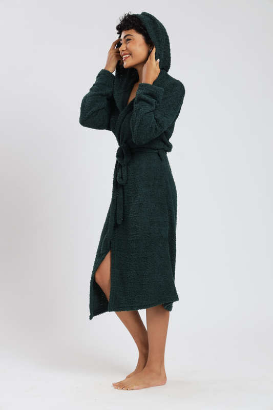Blake Cozy Huggle Lightweight Hooded Winter Belted Gown