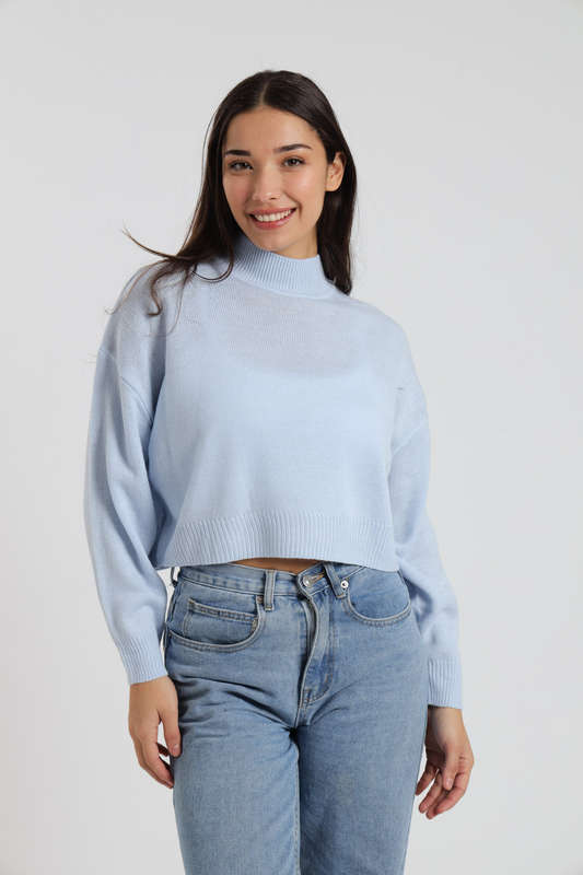 Emilia Ladies High Crew Neck Long Sleeve Bunny Sweater Jersey
