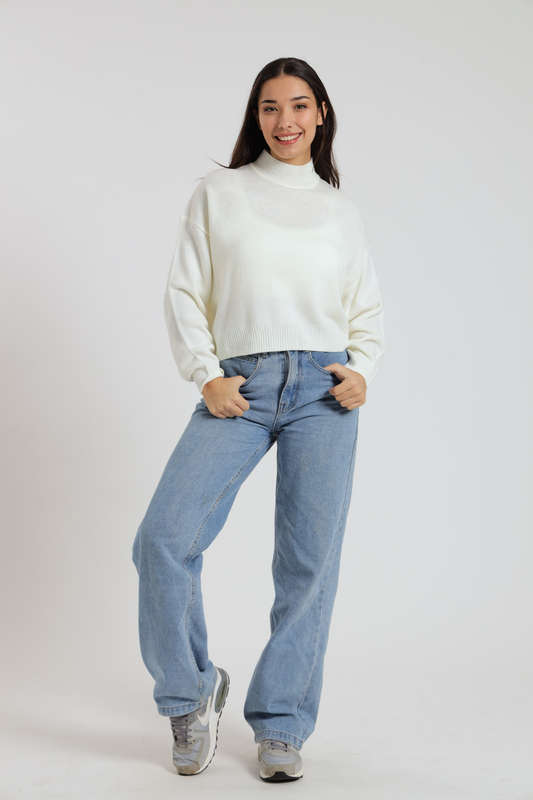 Emilia Ladies High Crew Neck Long Sleeve Bunny Sweater Jersey