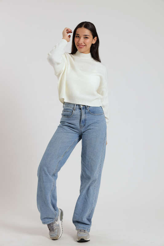 Emilia Ladies High Crew Neck Long Sleeve Bunny Sweater Jersey