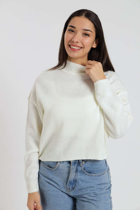 Emilia Ladies High Crew Neck Long Sleeve Bunny Sweater Jersey
