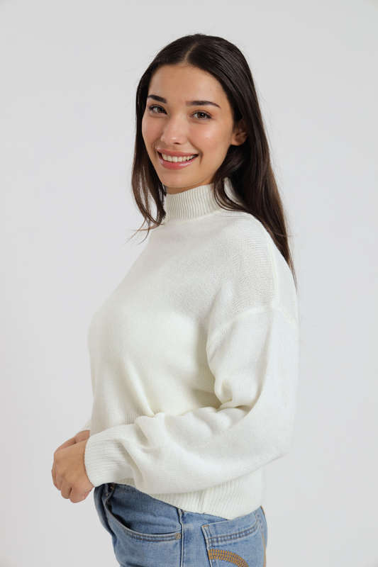 Emilia Ladies High Crew Neck Long Sleeve Bunny Sweater Jersey