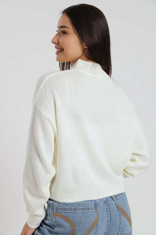 Emilia Ladies High Crew Neck Long Sleeve Bunny Sweater Jersey
