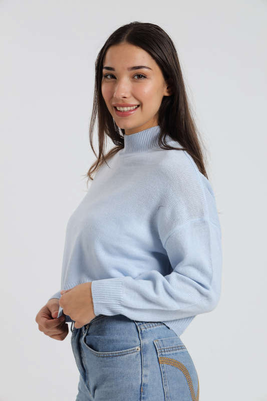 Emilia Ladies High Crew Neck Long Sleeve Bunny Sweater Jersey