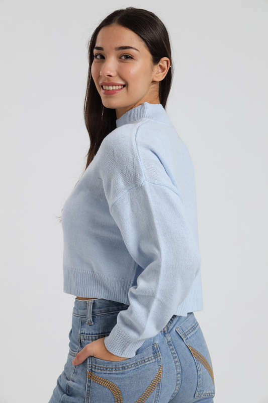 Emilia Ladies High Crew Neck Long Sleeve Bunny Sweater Jersey