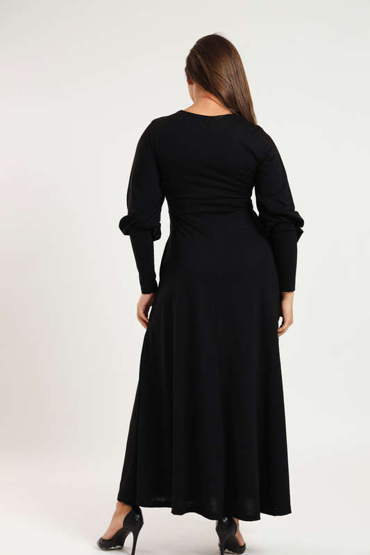 Esmeralda Long Sleeve Full Length Maxi Dress Black