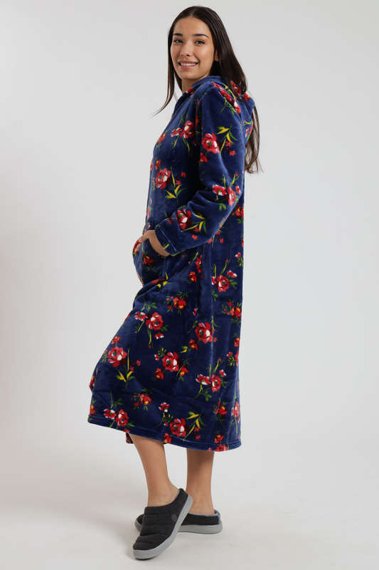 Huggle Hoodie Ultra Plush Zipp-Up Long Winter Gown