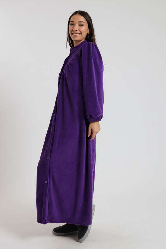 Huggle Ultra Plush Button Down Long Winter Gown