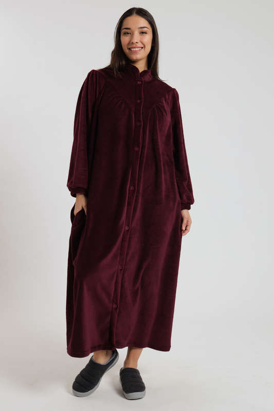 Huggle Ultra Plush Button Down Long Winter Gown