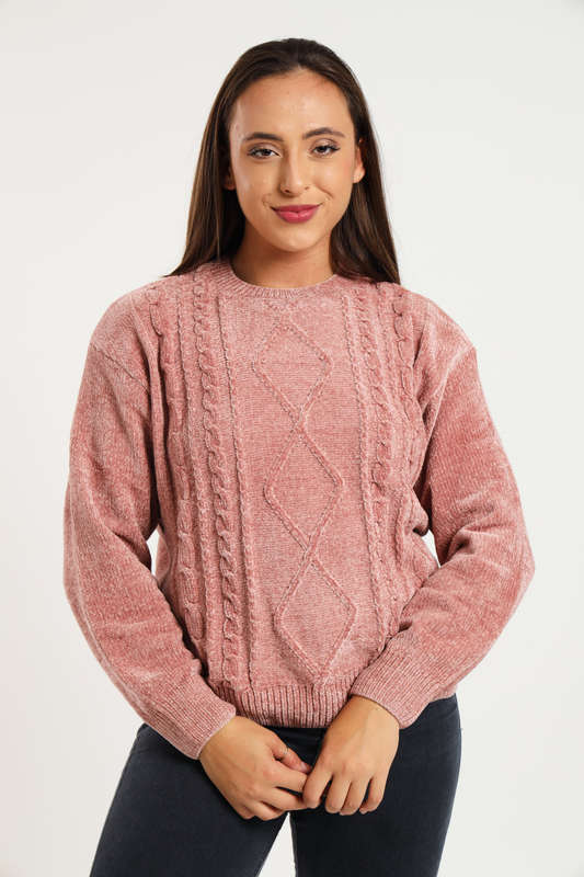 Ladies Cozy Plush Long Sleeve Pullover Sweater Jersey