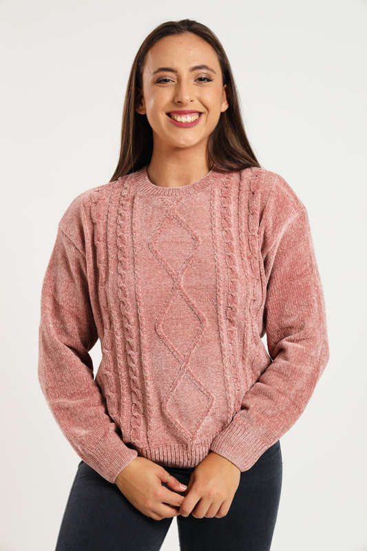 Ladies Cozy Plush Long Sleeve Pullover Sweater Jersey