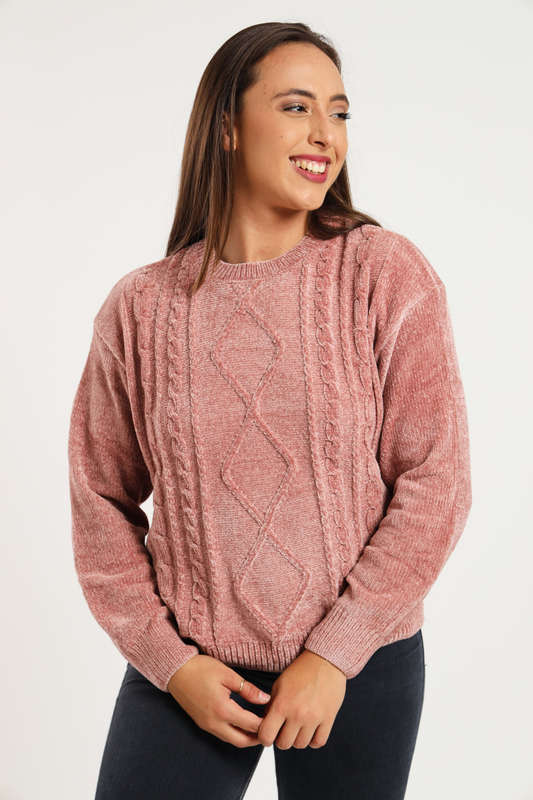 Ladies Cozy Plush Long Sleeve Pullover Sweater Jersey