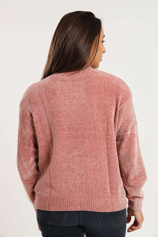 Ladies Cozy Plush Long Sleeve Pullover Sweater Jersey